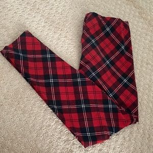 Plaid Polo and Ralph Lauren girls Size large leggings